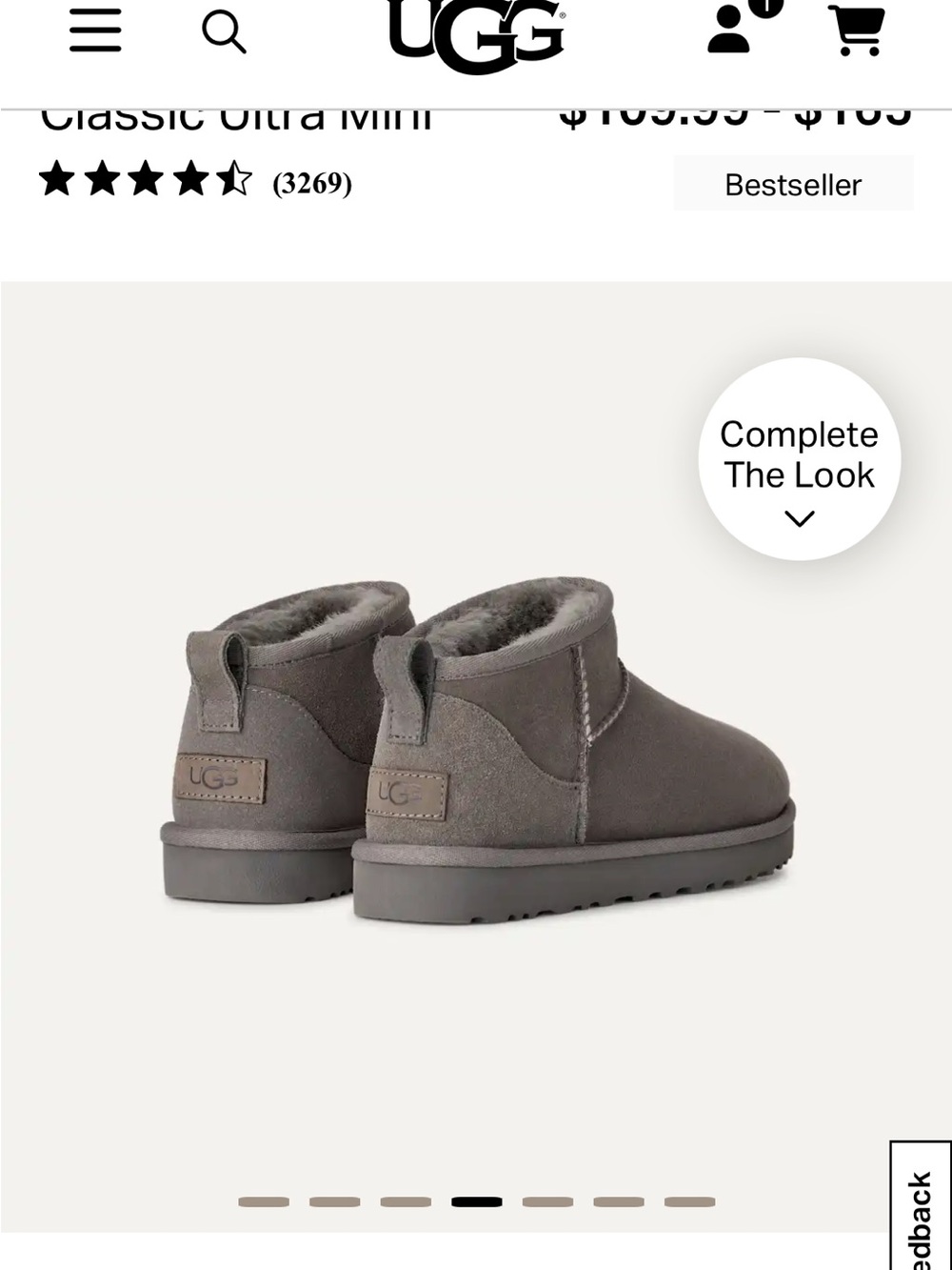 UGG Women’s ultra  Mini Booties in  Gray